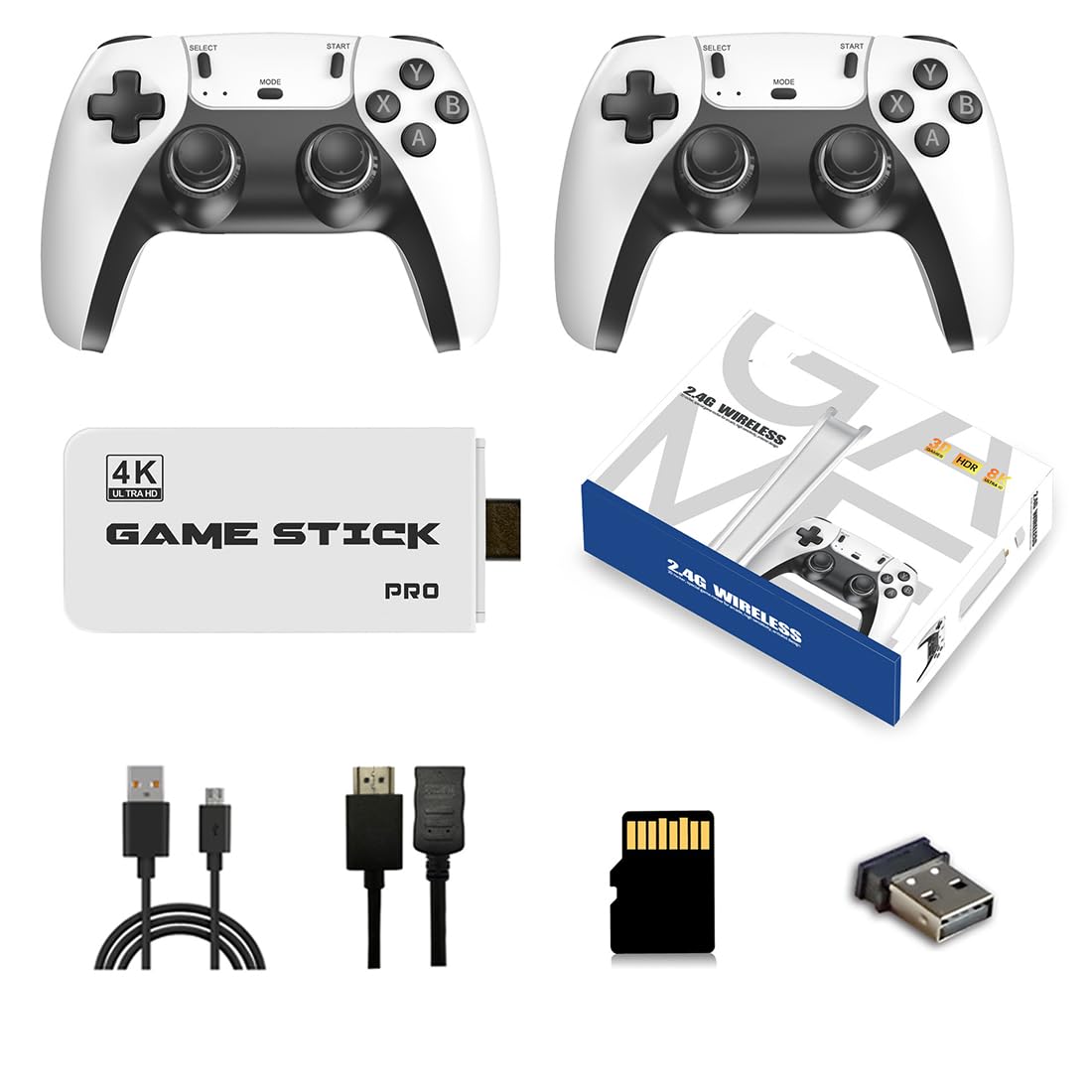 Game Console Stick with 2.4G Wireless Controllers