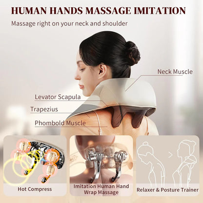 Shoulder Massager, Neck Massager, with Heat for Pain Relief